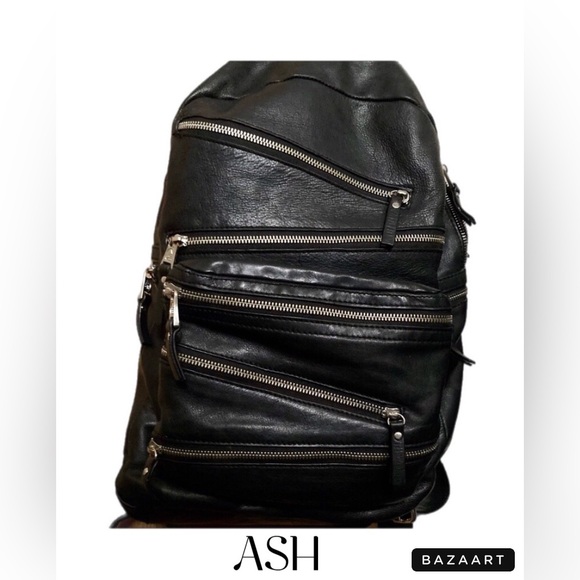Ash Handbags - 🎒 ASH Black Leather Backpack